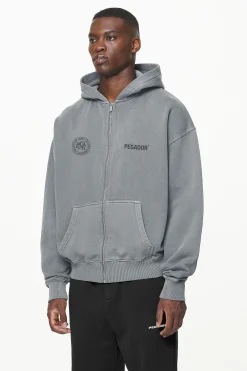 Pegador Dike Oversized Sweat Jacket Vintage Grey