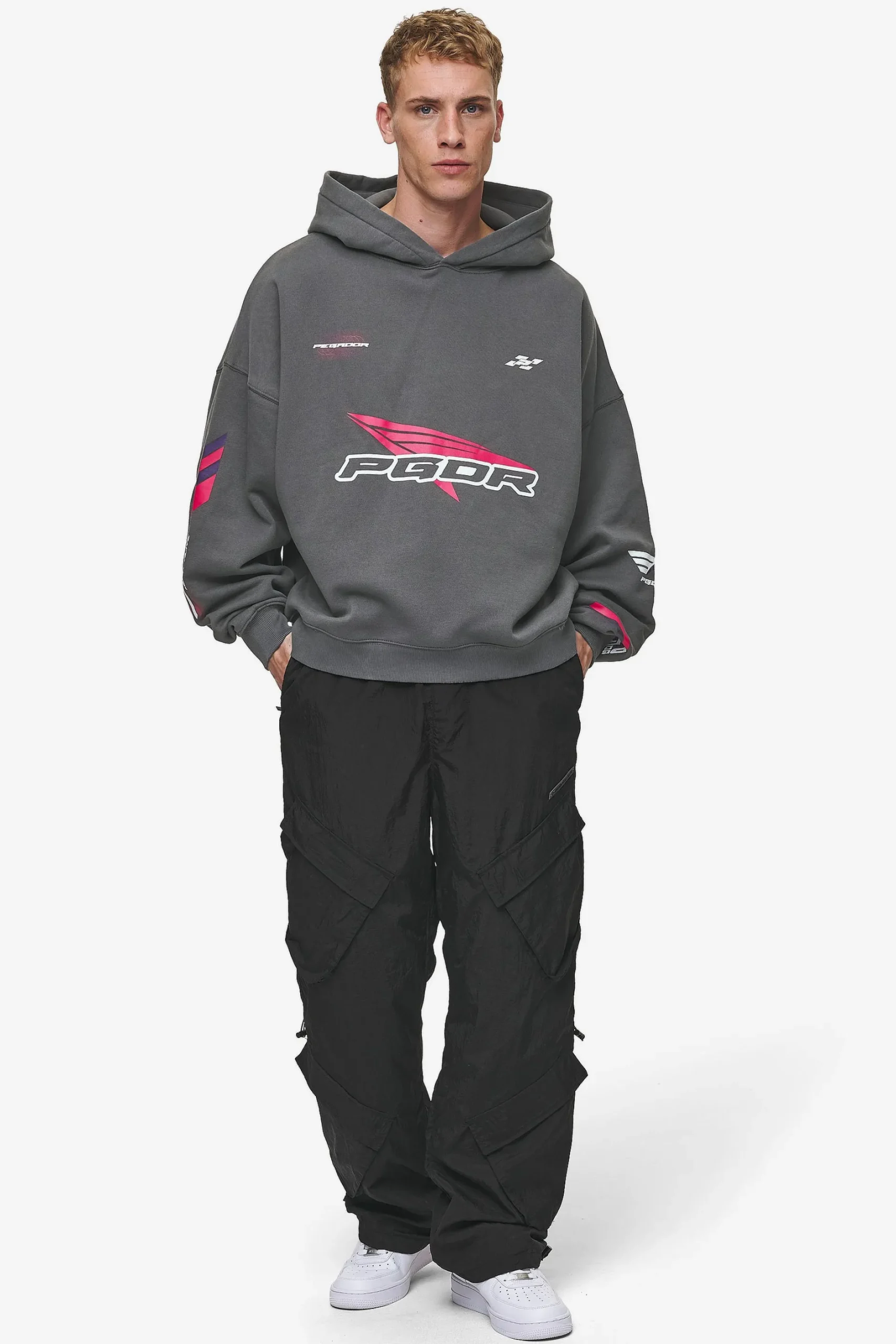 Pegador Dome Boxy Hoodie Washed Anthracite