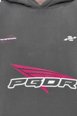 Pegador Dome Boxy Hoodie Washed Anthracite