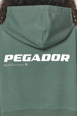Pegador Dorothy Cropped Oversized Hoodie Vintage Washed Garden Green