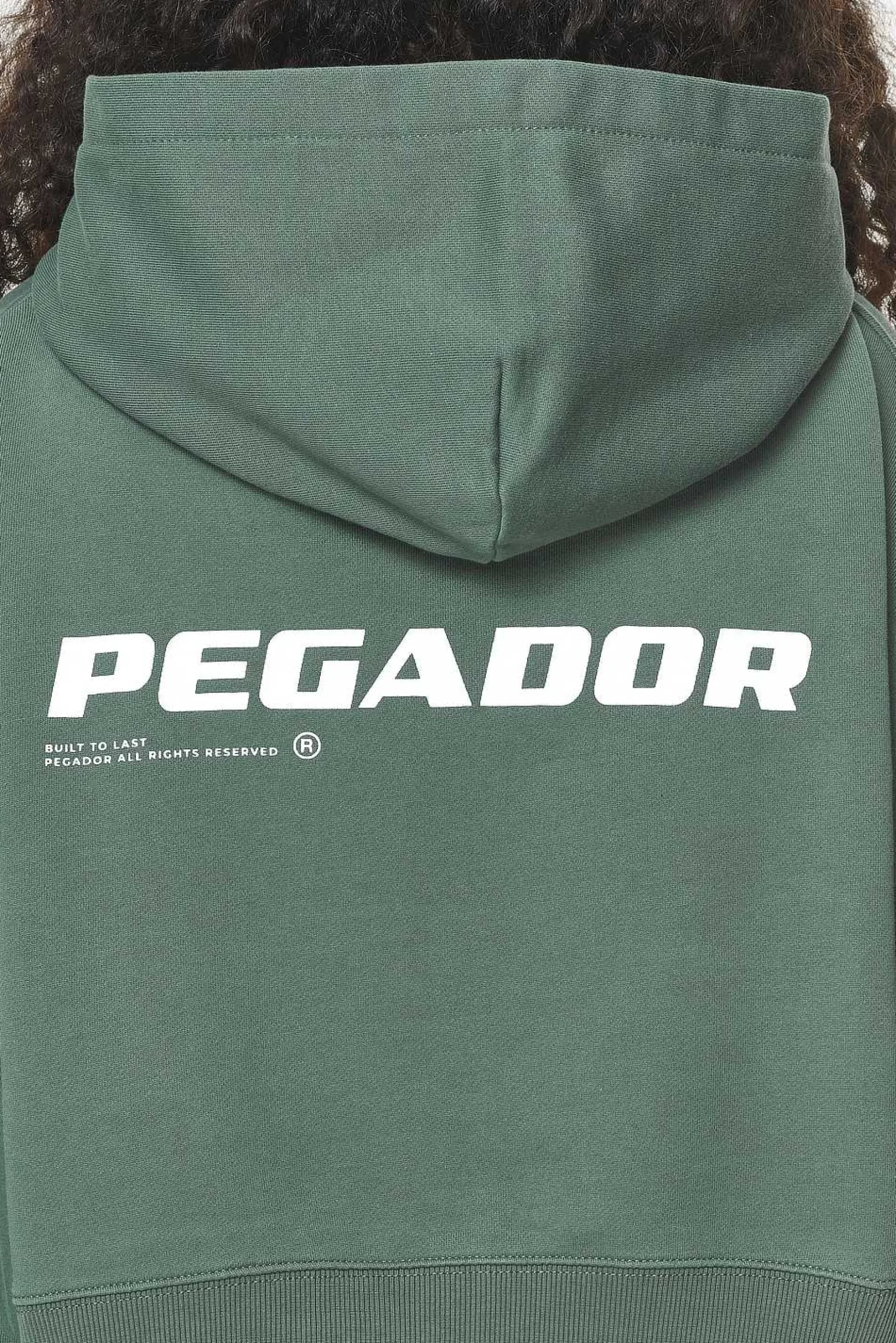 Pegador Dorothy Cropped Oversized Hoodie Vintage Washed Garden Green