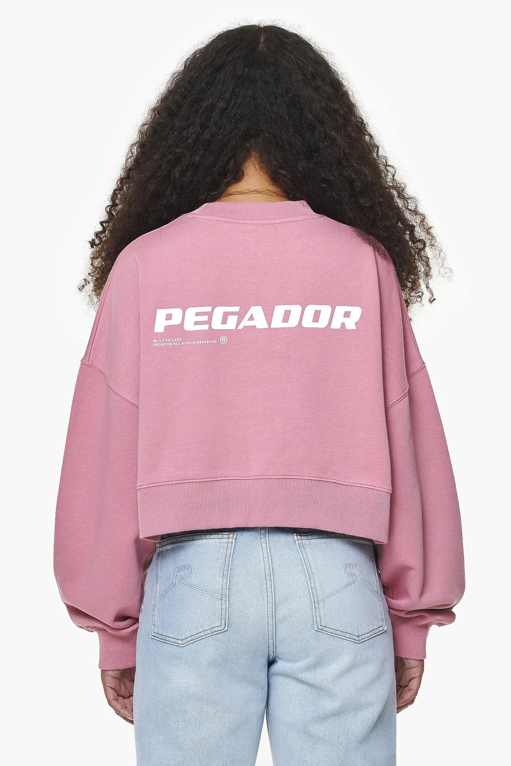 Pegador Dorothy Cropped Oversized Sweater Vintage Washed Rust Pink