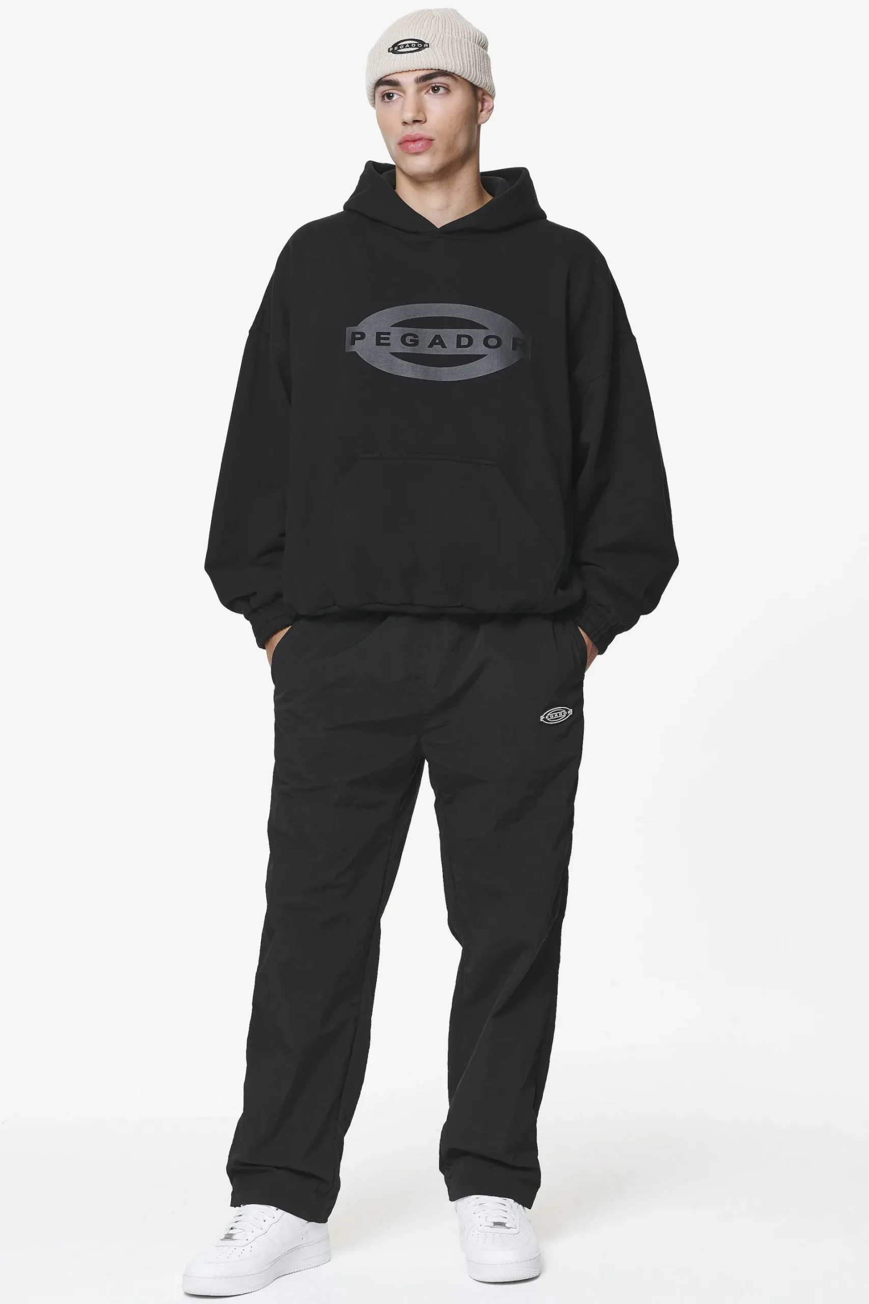 Pegador Drewo Wide Track Pants Onyx Black
