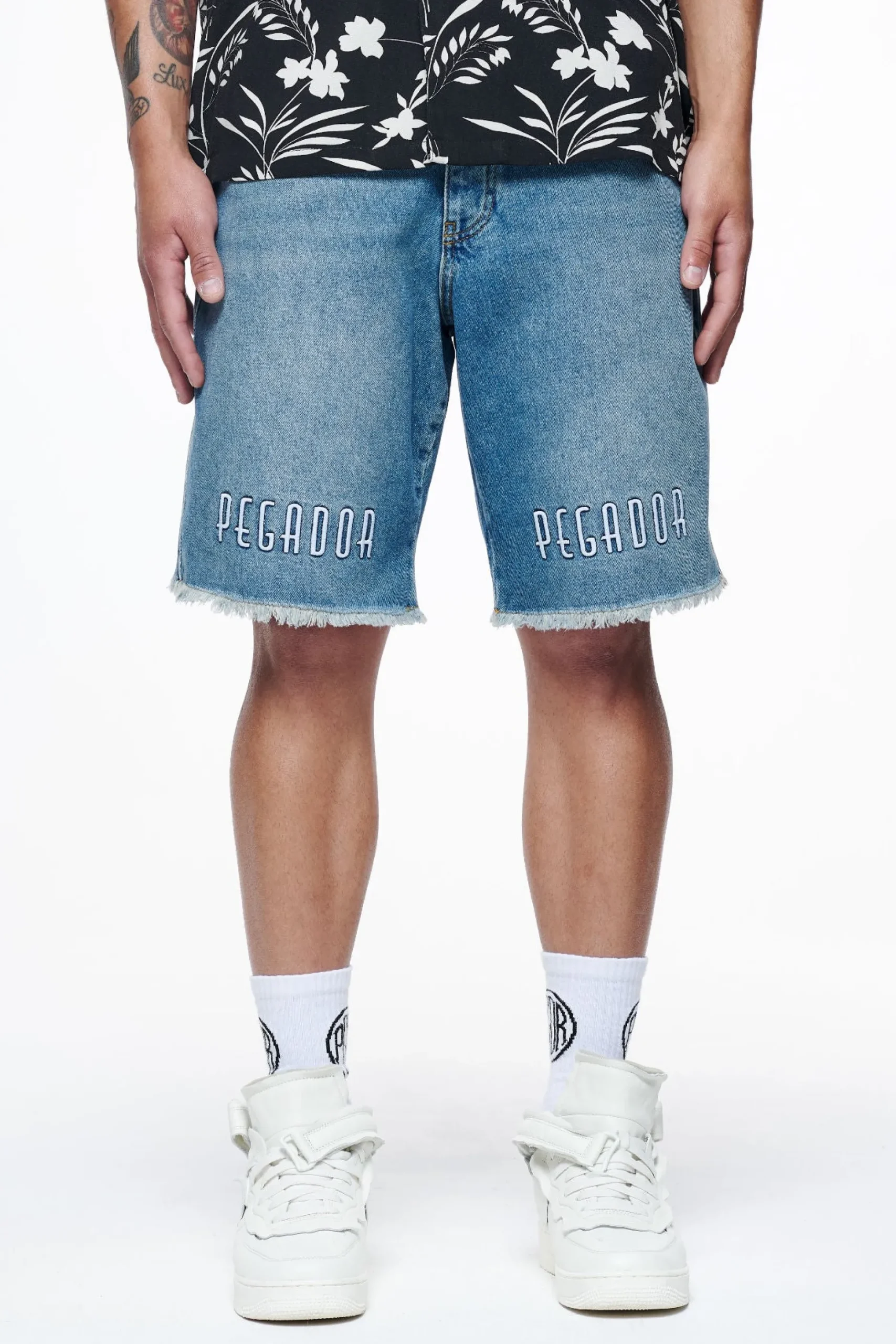 Pegador Elder Jeans Shorts Washed Vintage Blue