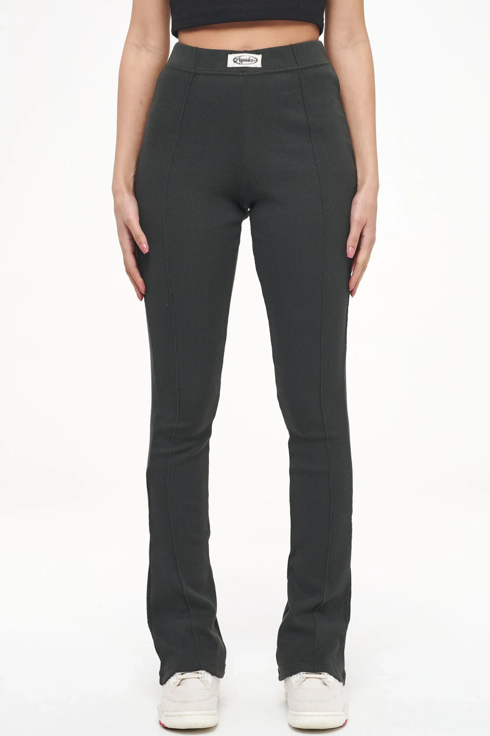 Pegador Elida Rib Hip Strap Flared Leggings