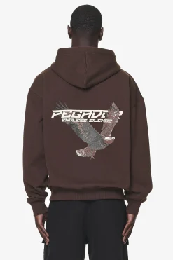 Pegador Fenton Oversized Sweat Jacket Washed Oak Brown