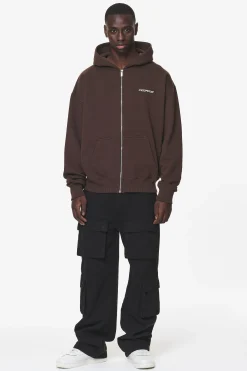 Pegador Fenton Oversized Sweat Jacket Washed Oak Brown