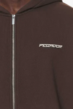 Pegador Fenton Oversized Sweat Jacket Washed Oak Brown