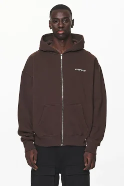 Pegador Fenton Oversized Sweat Jacket Washed Oak Brown