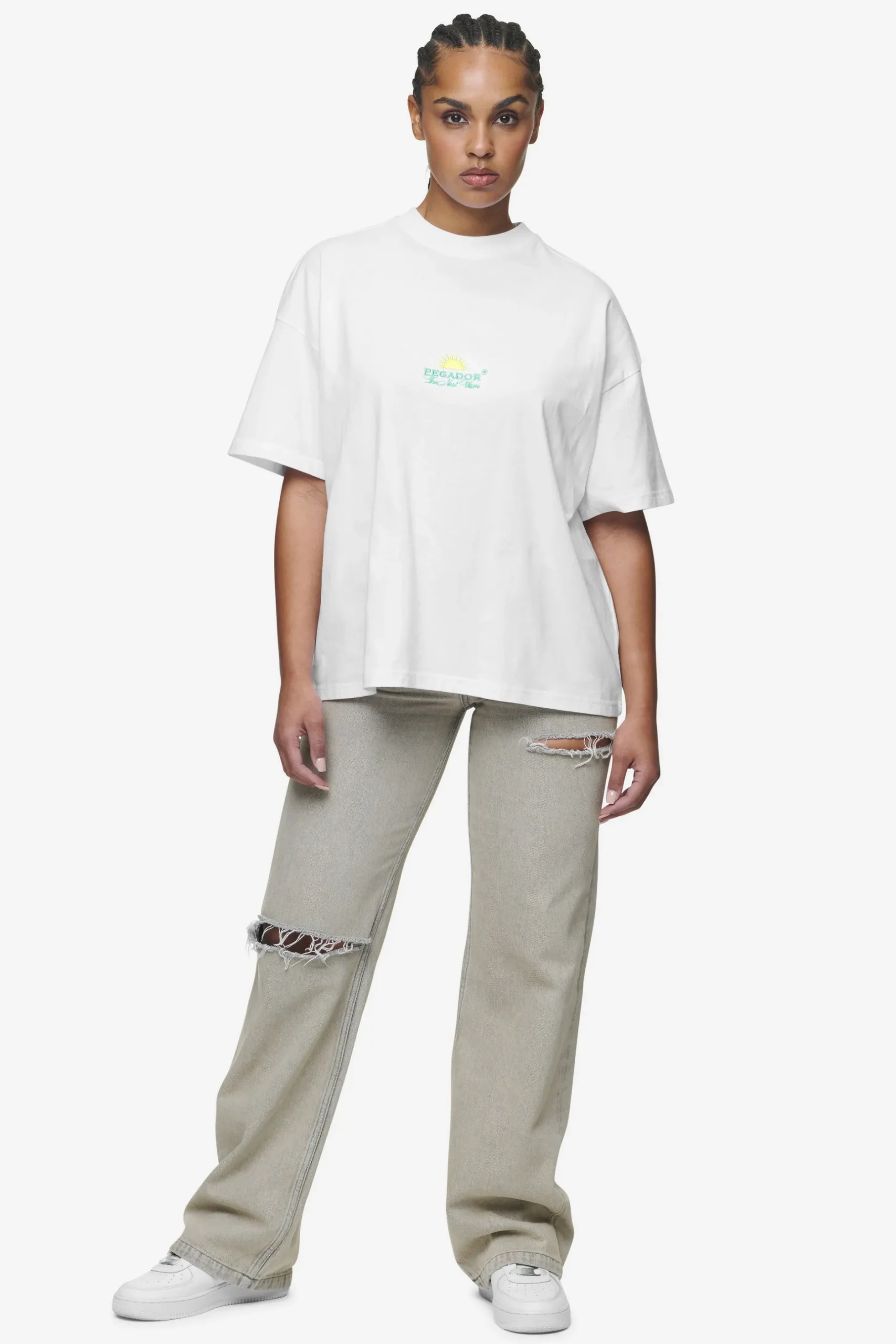 Pegador Flora Heavy Oversized Tee White