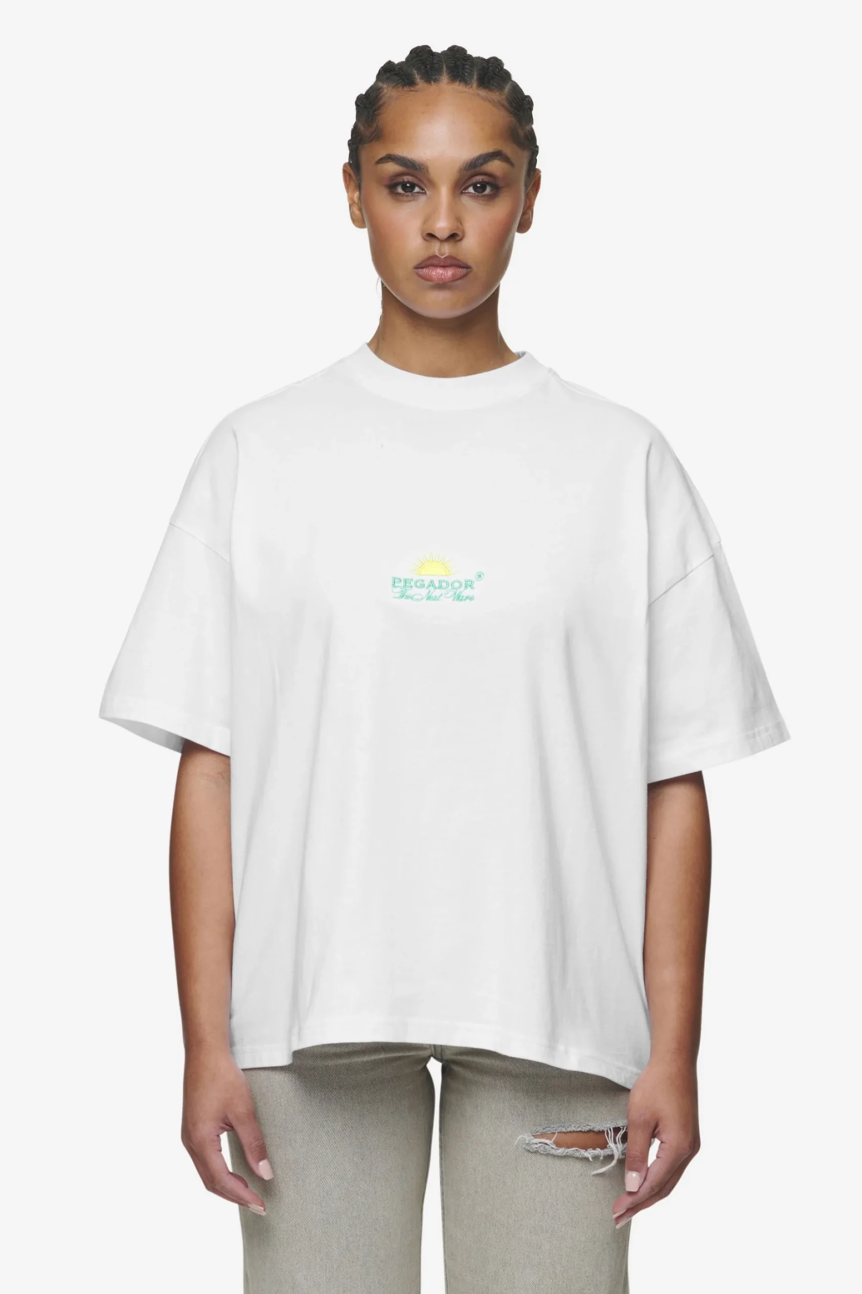 Pegador Flora Heavy Oversized Tee White