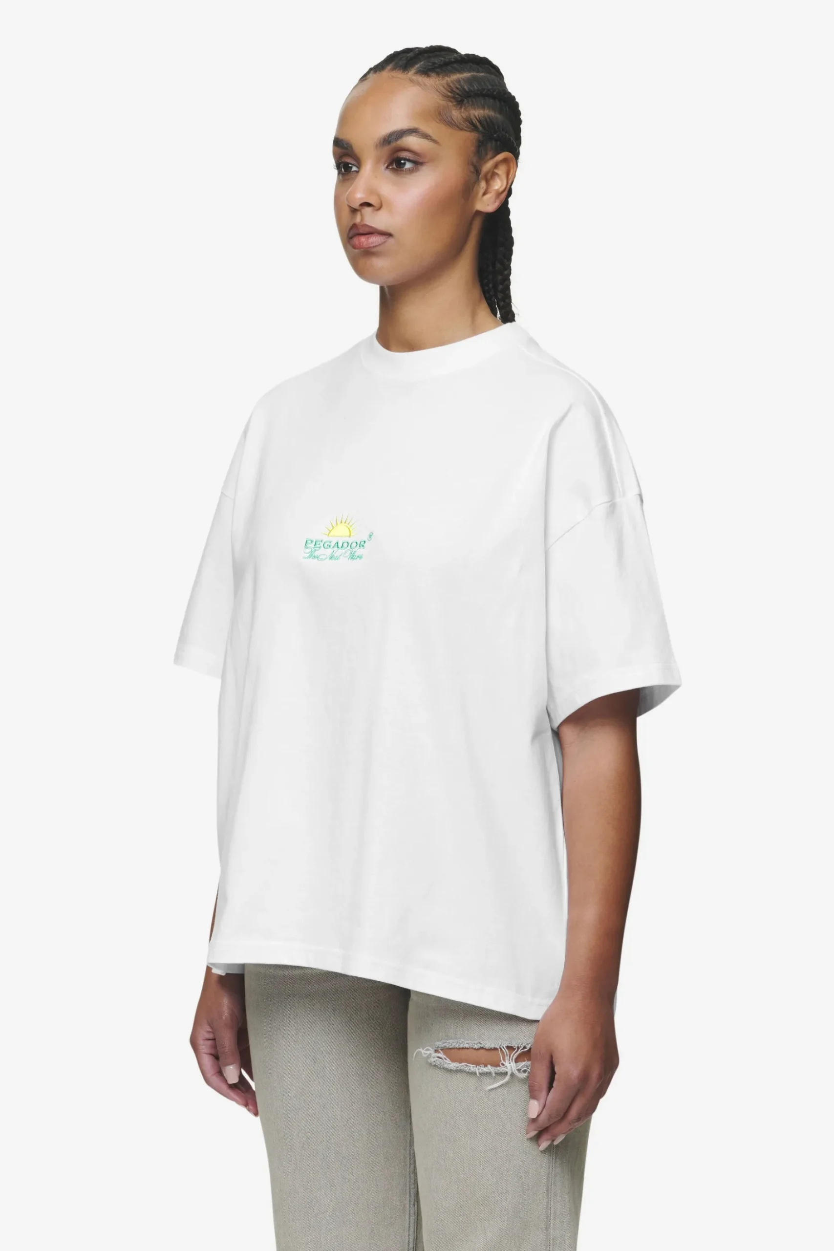 Pegador Flora Heavy Oversized Tee White