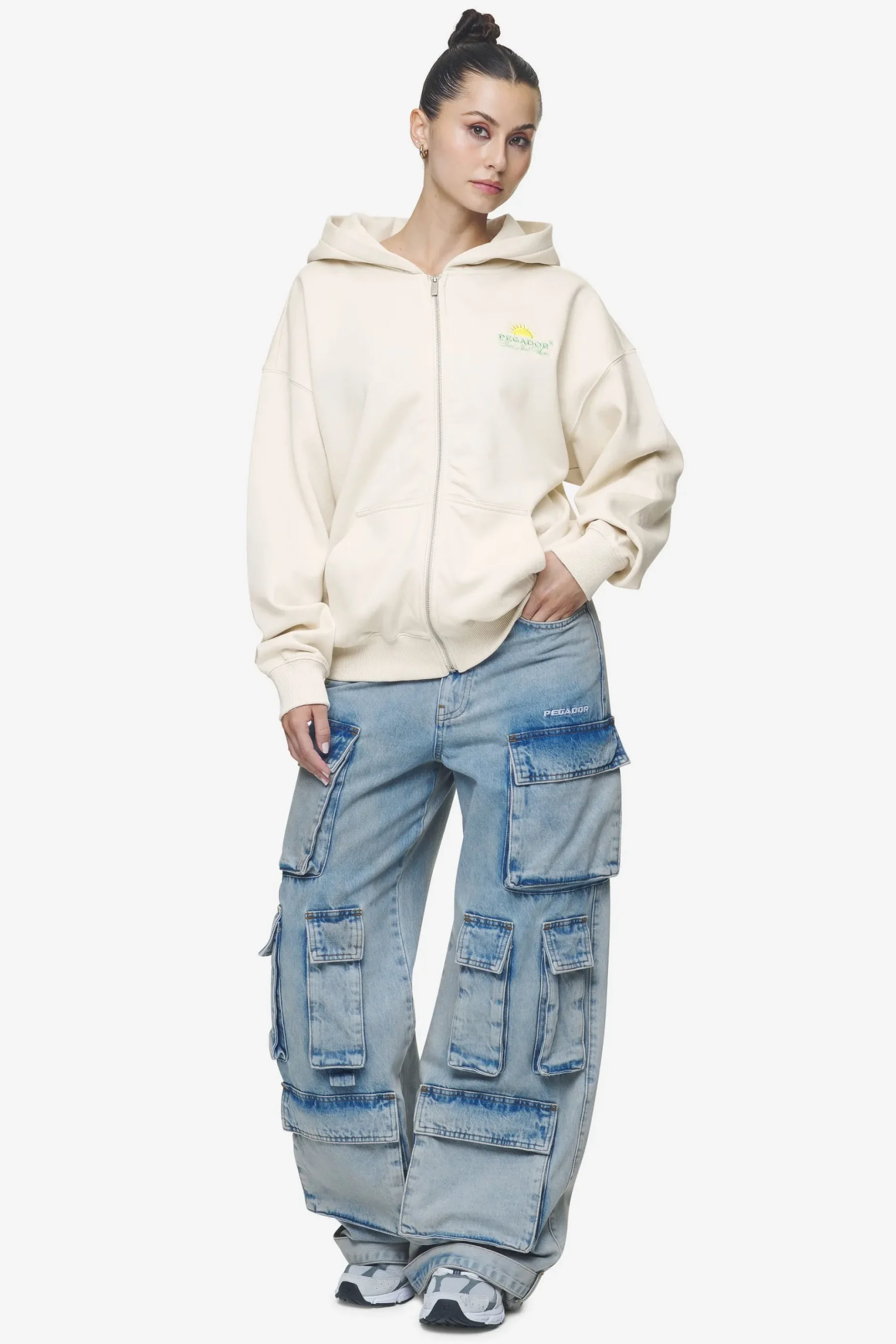 Pegador Flora Sweat Jacket Washed Coast Sand