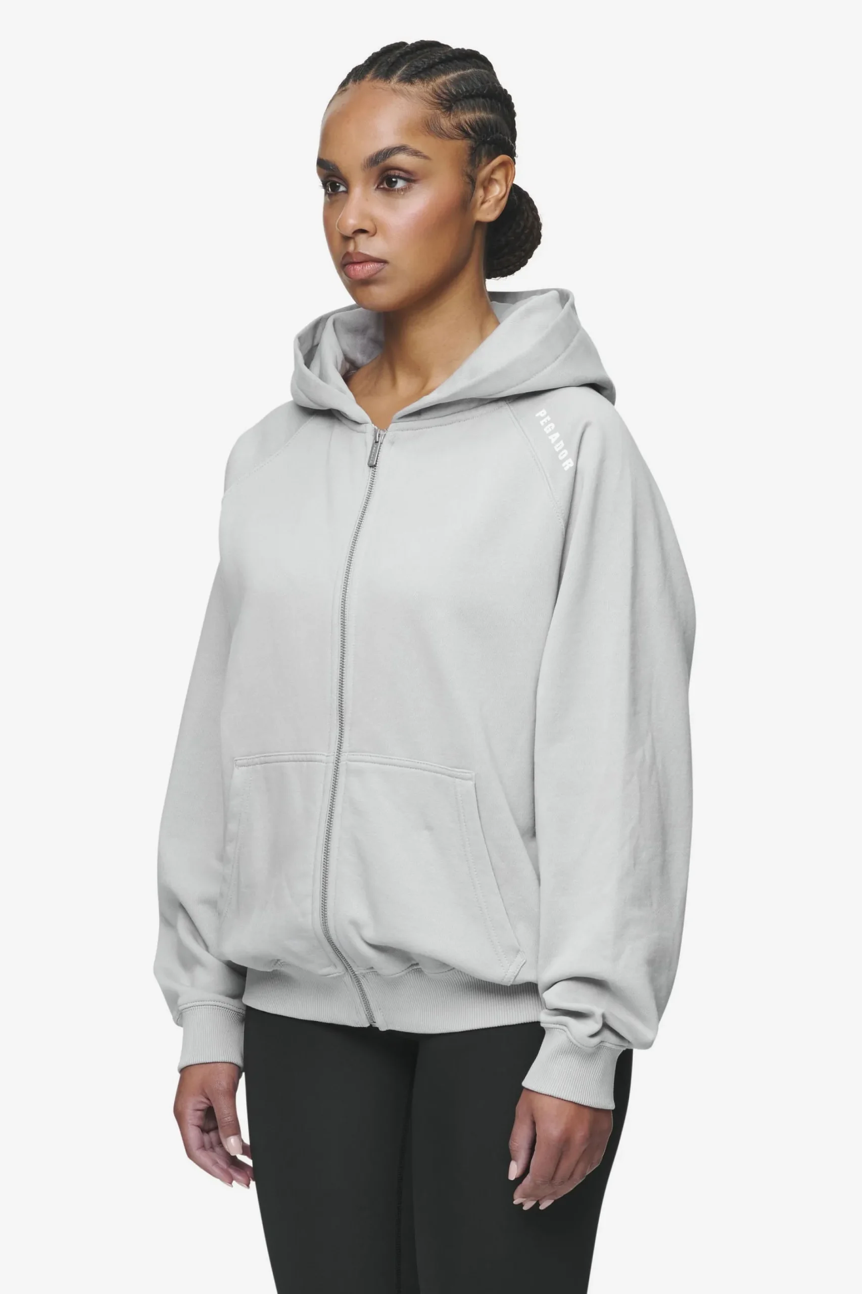 Pegador Gabi Oversized Sweat Jacket Washed Sky Grey