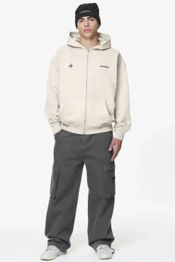 Pegador Gien Oversized Sweat Jacket Washed Dust Cream