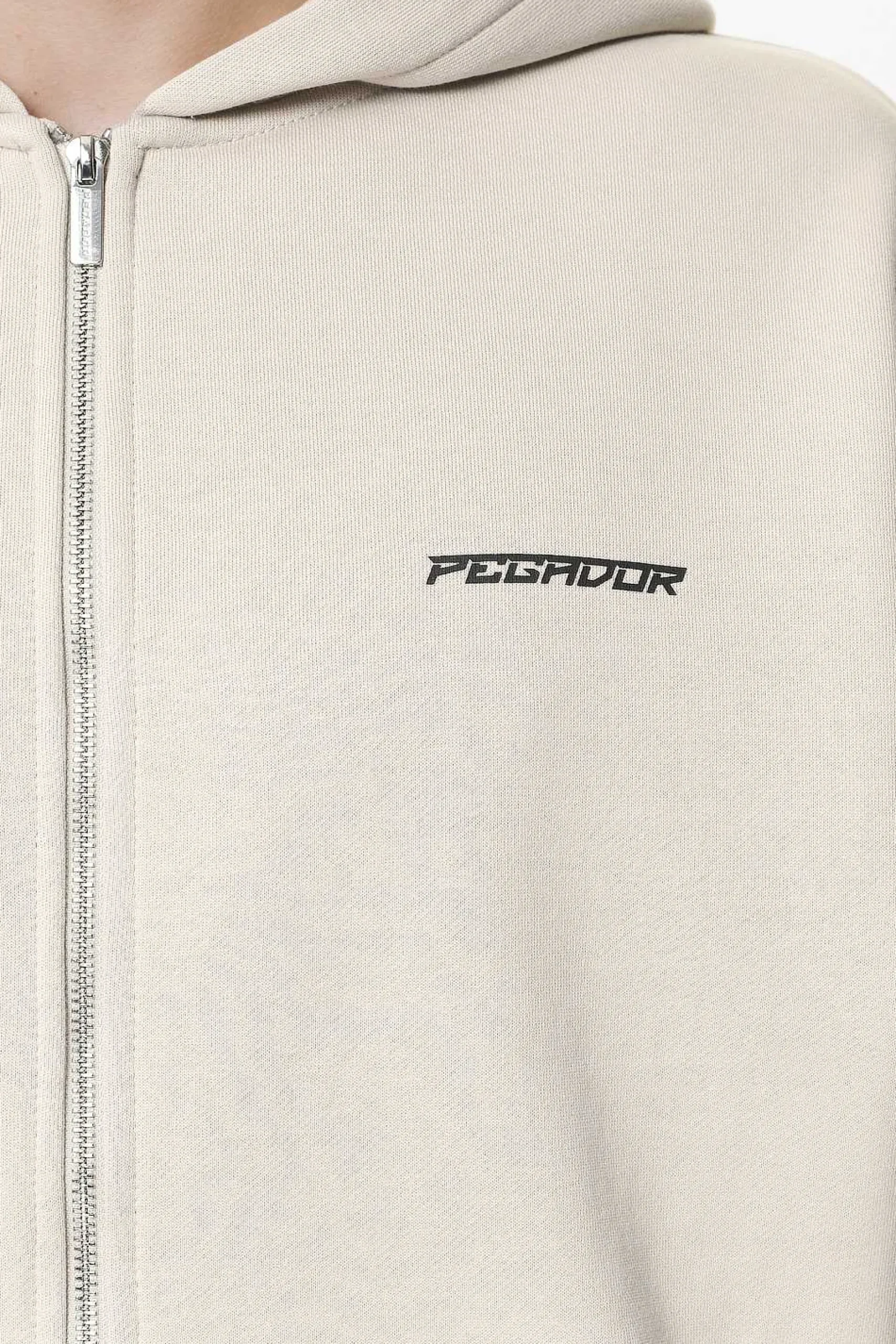 Pegador Gien Oversized Sweat Jacket Washed Dust Cream