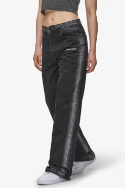 Pegador Gina Sprayed Wide Leg Jeans Washed Black White