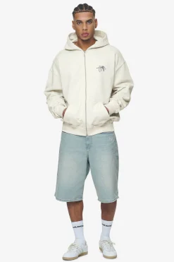 Pegador Goret Oversized Sweat Jacket Washed Salty Cream