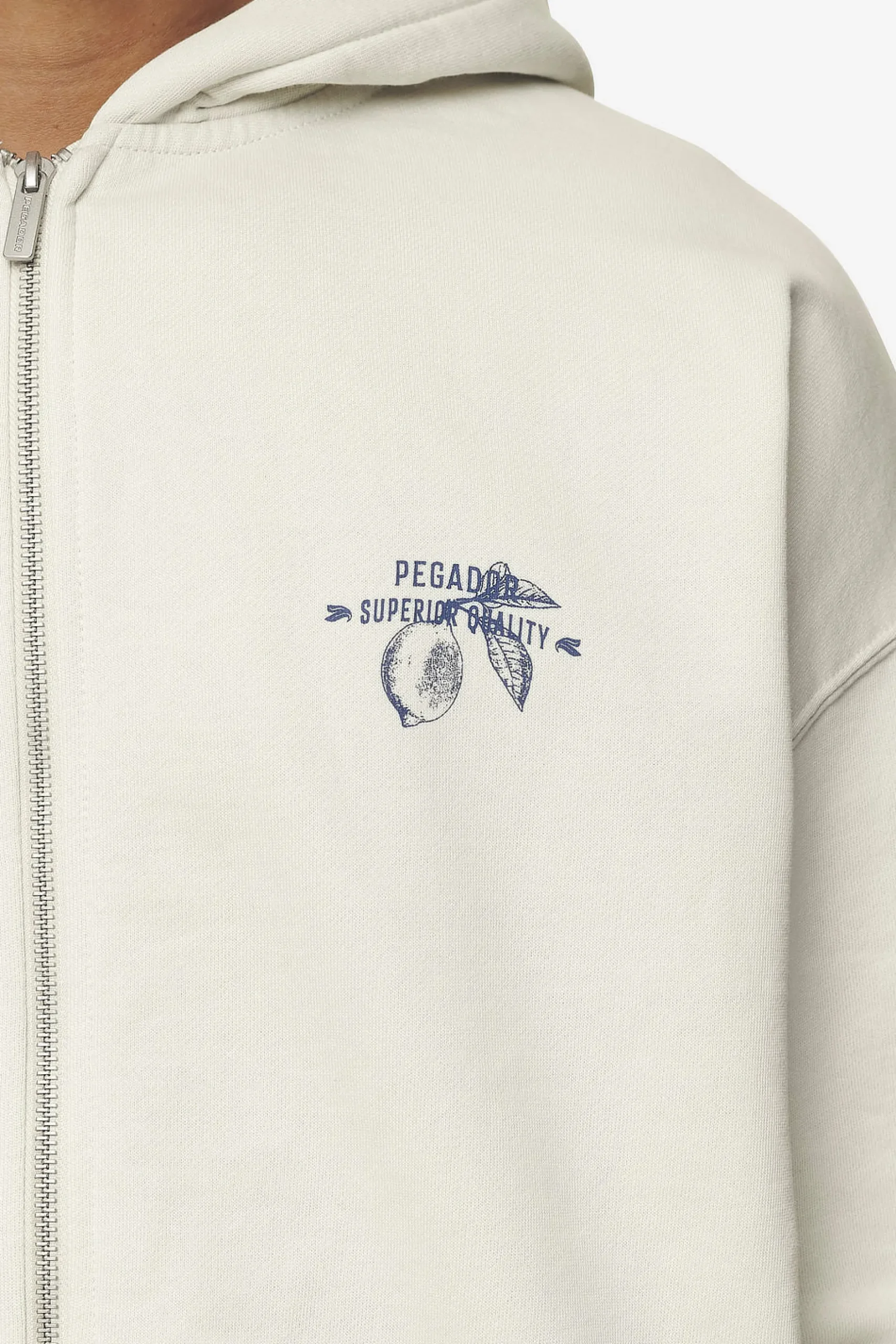 Pegador Goret Oversized Sweat Jacket Washed Salty Cream