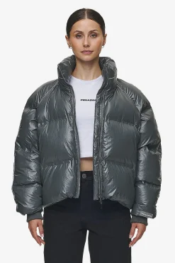 Pegador Henra Crushed Glossy Oversized Raglan Puffer Jacket