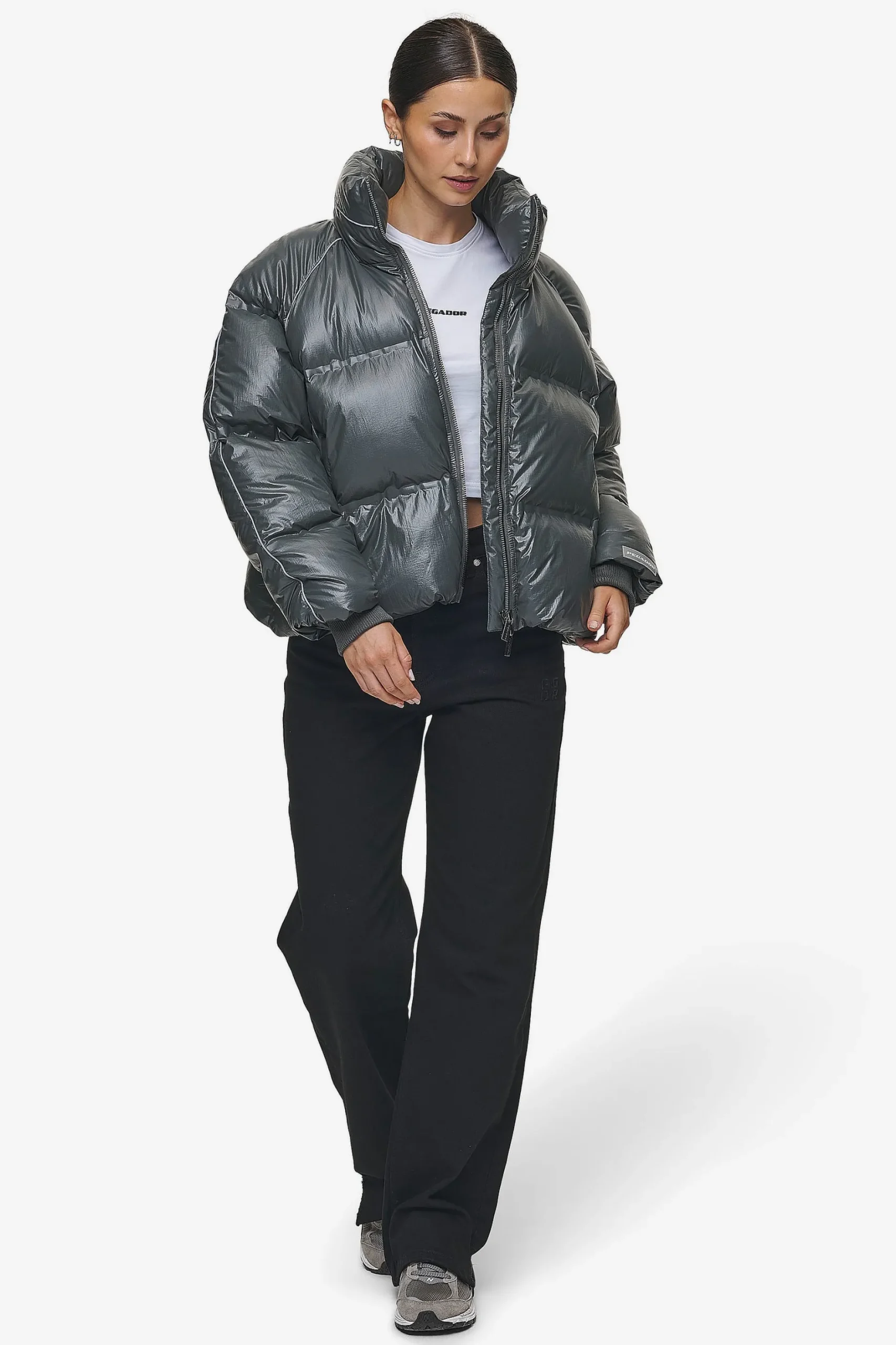 Pegador Henra Crushed Glossy Oversized Raglan Puffer Jacket