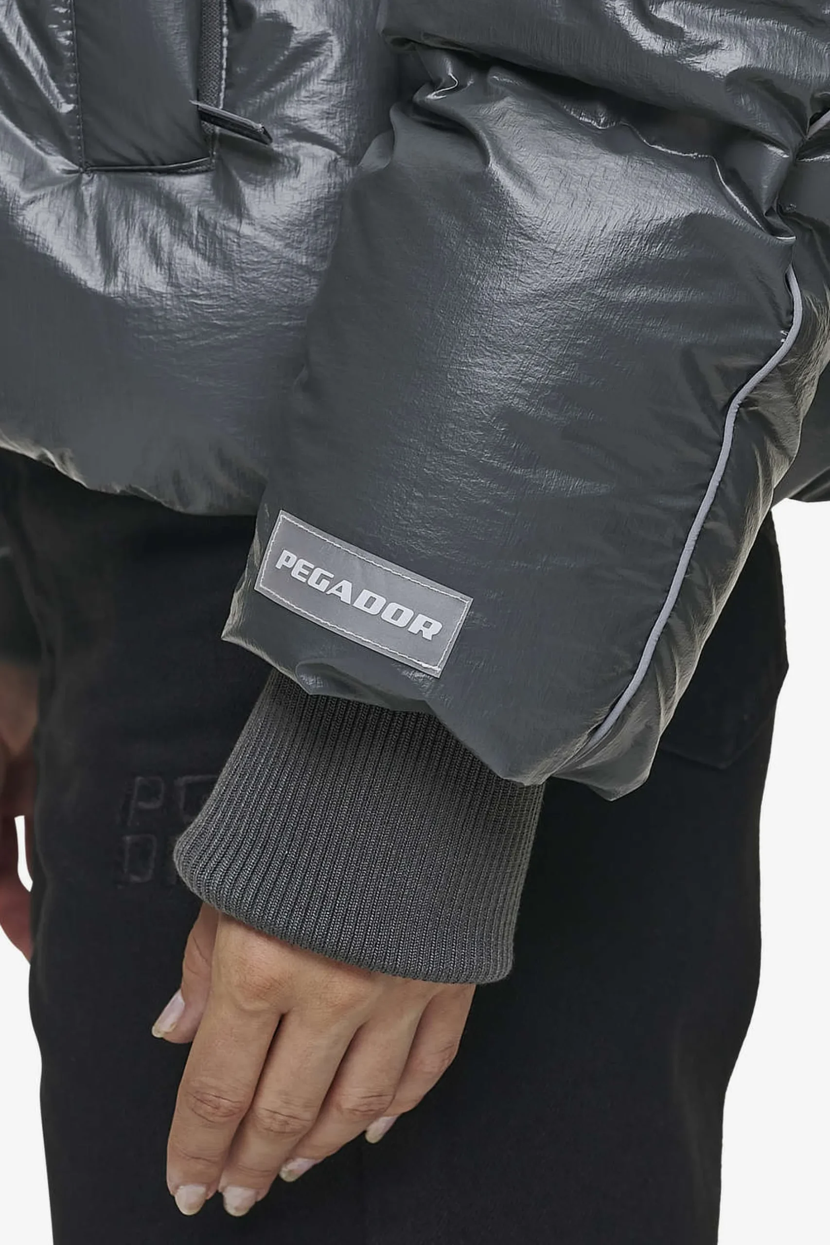 Pegador Henra Crushed Glossy Oversized Raglan Puffer Jacket