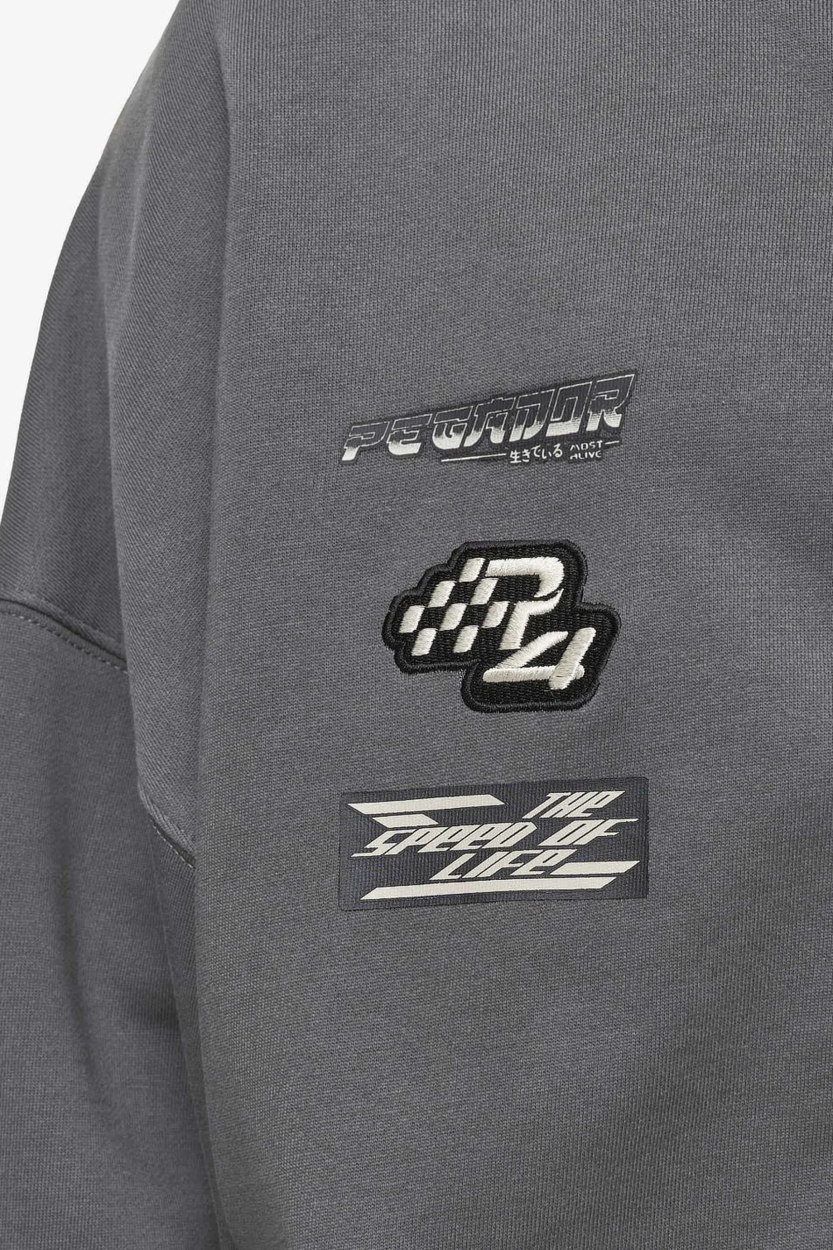 Pegador Hogan Boxy Sweat Jacket Washed Anthracite