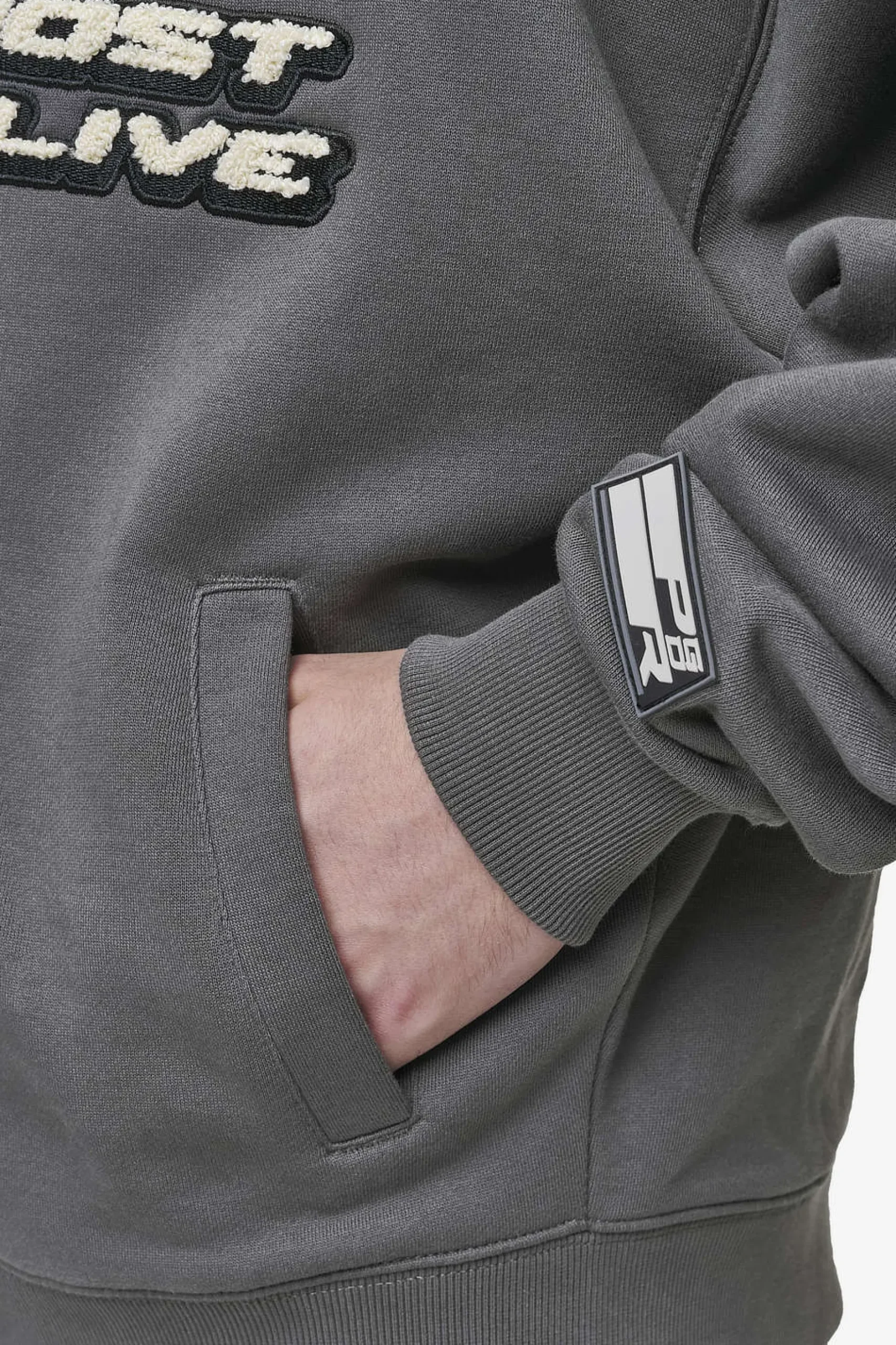 Pegador Hogan Boxy Sweat Jacket Washed Anthracite