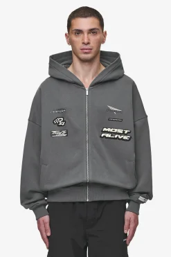 Pegador Hogan Boxy Sweat Jacket Washed Anthracite