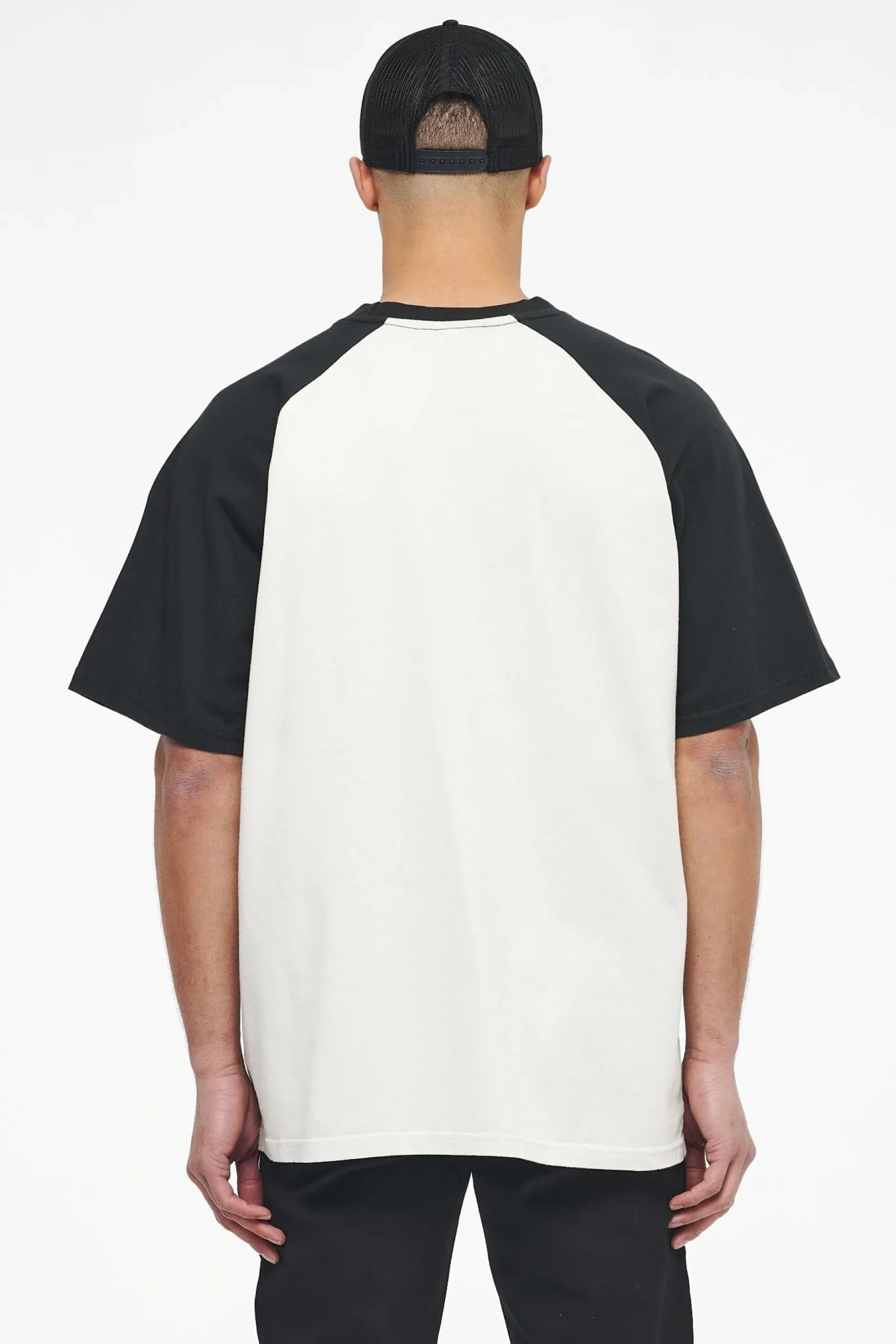 Pegador Hudson Raglan Oversized Tee Vintage Washed Angels Cream Black Ink