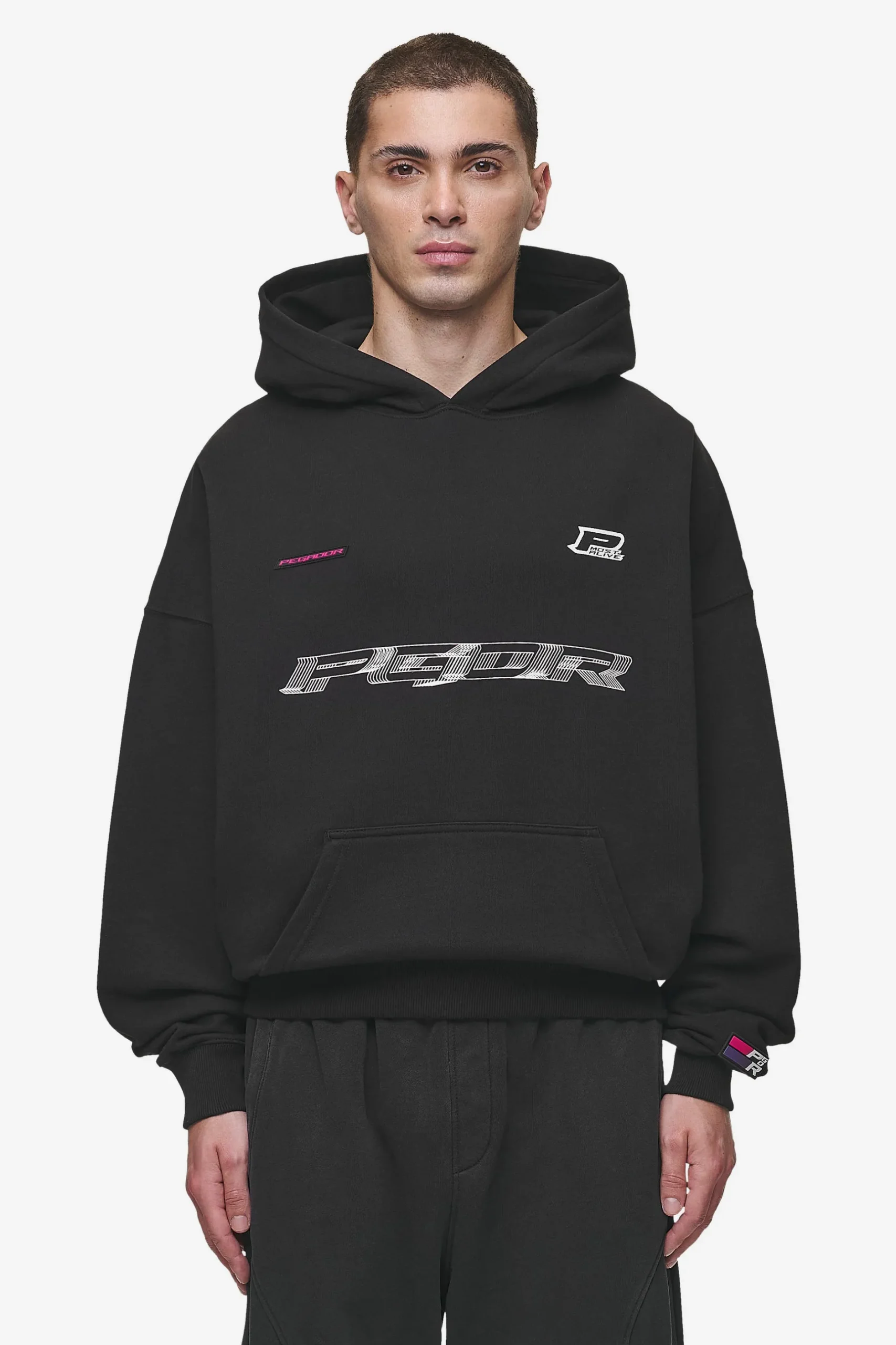 Pegador Iron Boxy Hoodie Washed Black