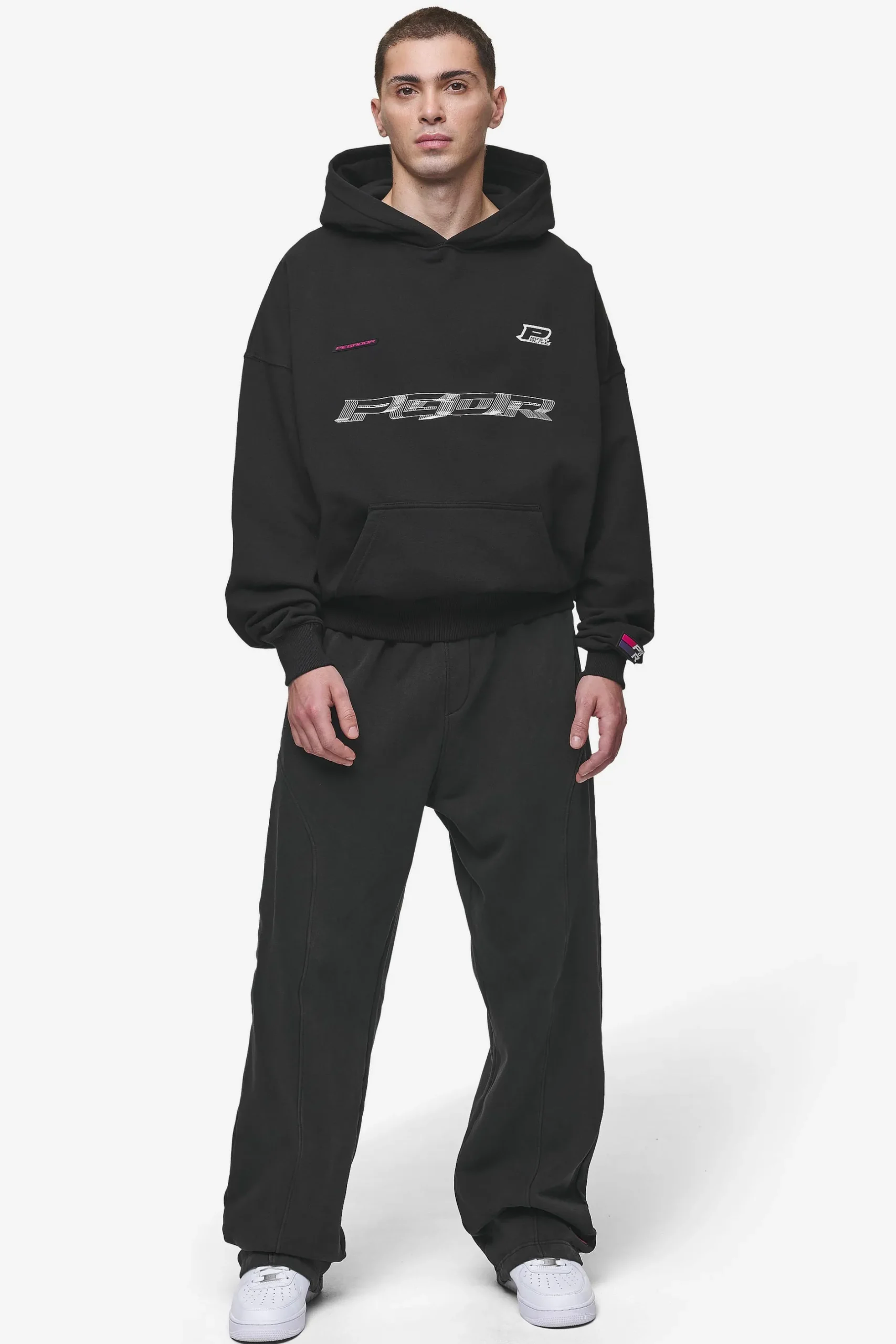 Pegador Iron Boxy Hoodie Washed Black