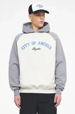 Pegador Keefer Raglan Hoodie Vintage Washed Angels Cream Dusk Grey