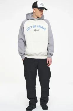 Pegador Keefer Raglan Hoodie Vintage Washed Angels Cream Dusk Grey