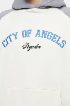 Pegador Keefer Raglan Hoodie Vintage Washed Angels Cream Dusk Grey