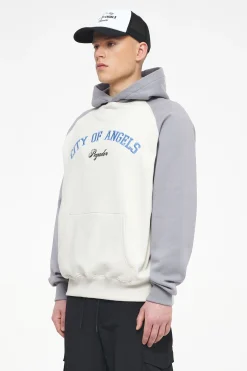 Pegador Keefer Raglan Hoodie Vintage Washed Angels Cream Dusk Grey