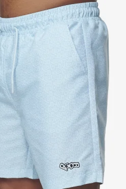 Pegador Kempton Monogram Swim Shorts Baby Blue
