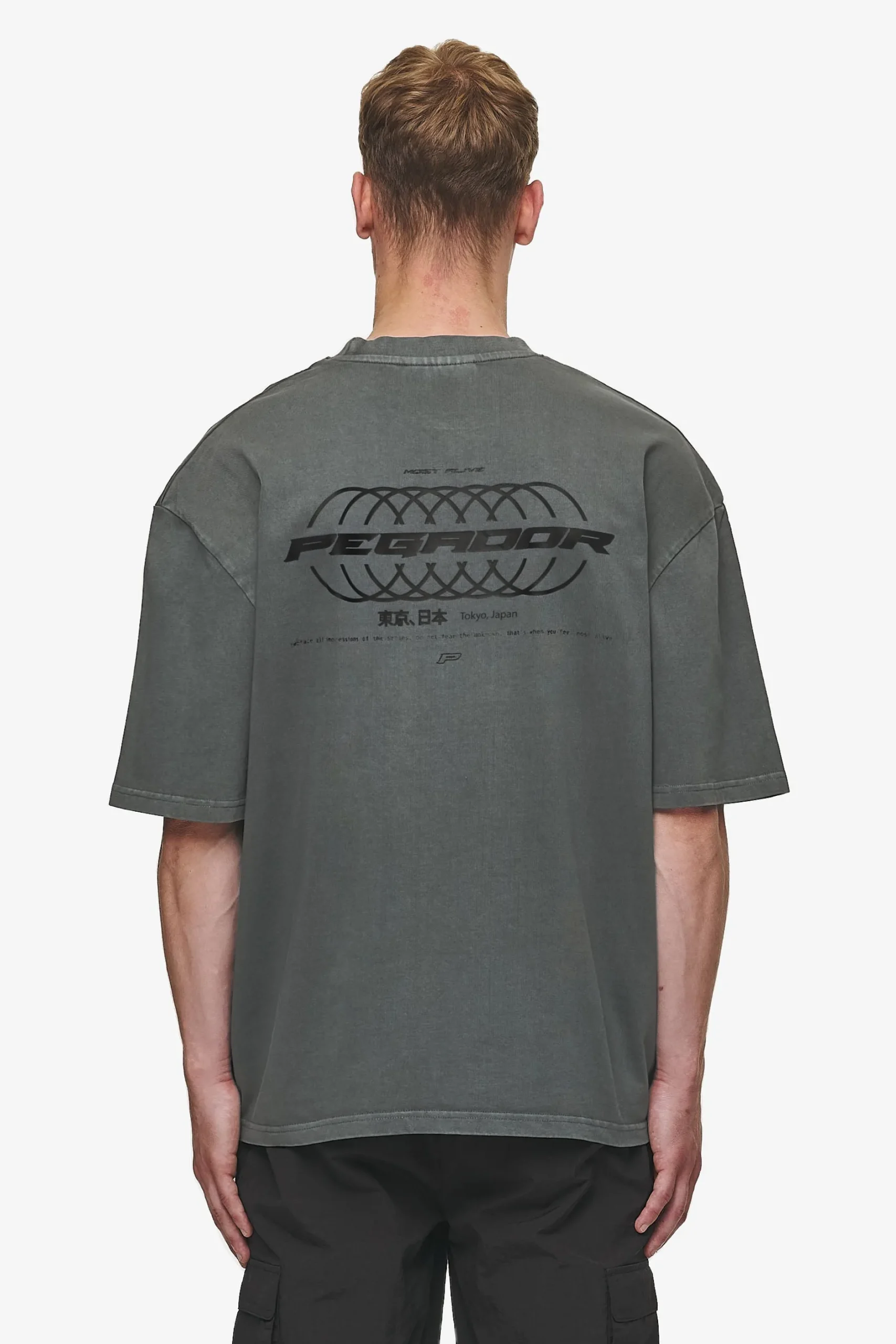 Pegador Lance Oversized Tee Vintage Anthracite
