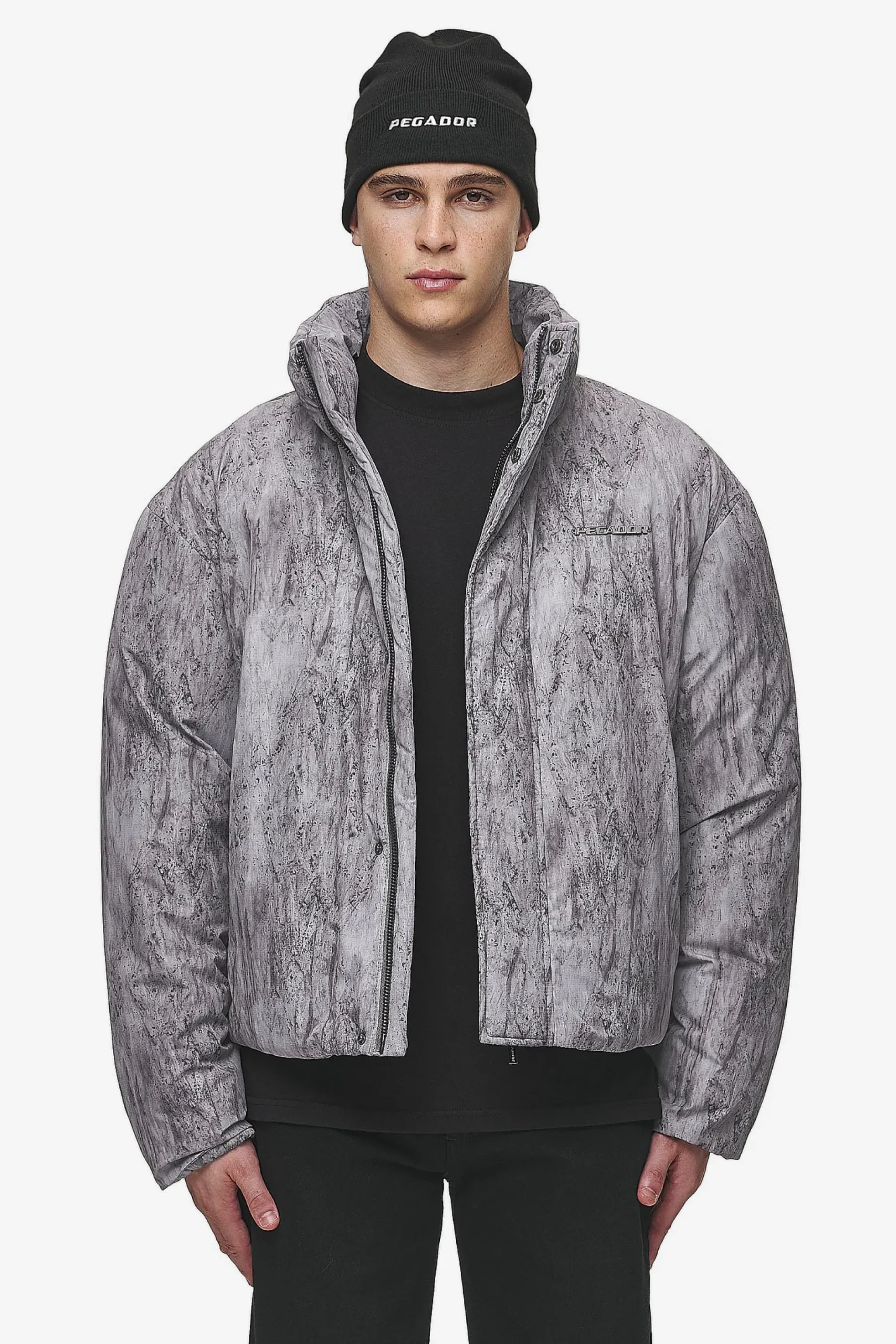 Pegador Lavoy Ripstop Crushed Cropped Boxy Puffer Jacket