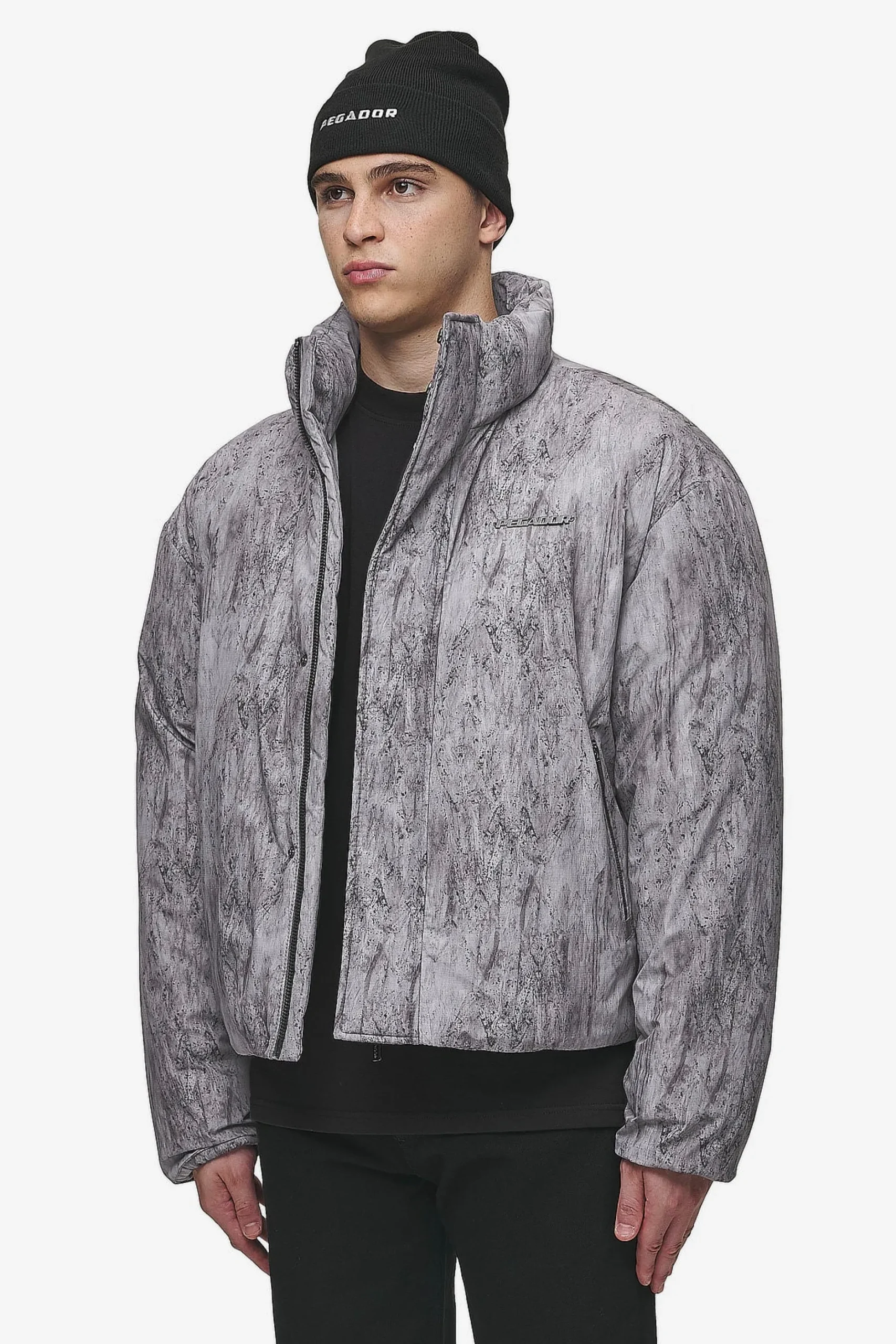 Pegador Lavoy Ripstop Crushed Cropped Boxy Puffer Jacket