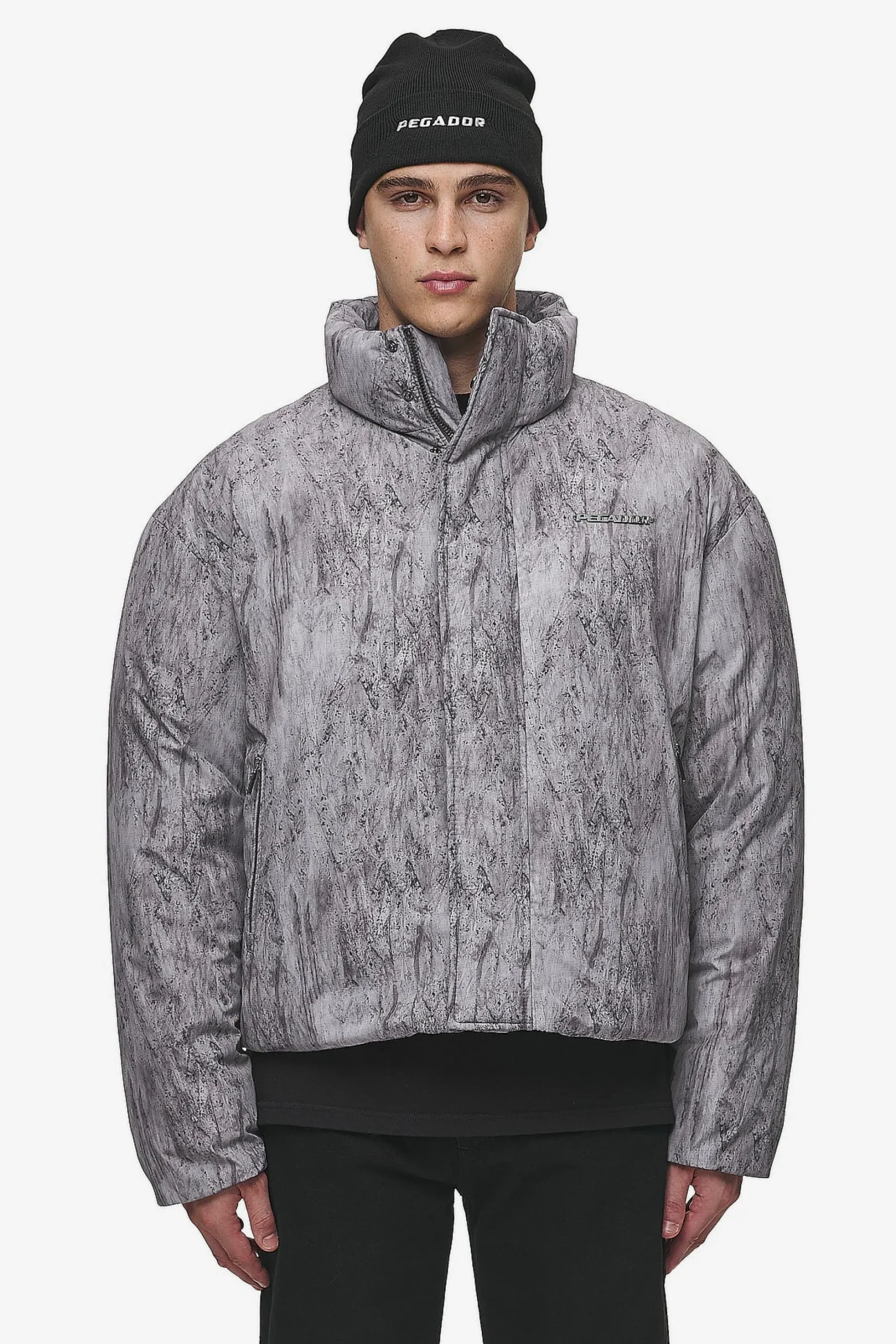 Pegador Lavoy Ripstop Crushed Cropped Boxy Puffer Jacket
