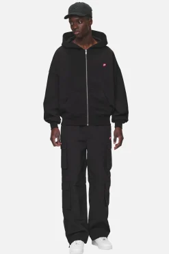 Pegador Leono Boxy Sweat Jacket Washed Black