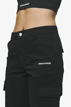 Pegador Lia Wide Cargo Pants Black