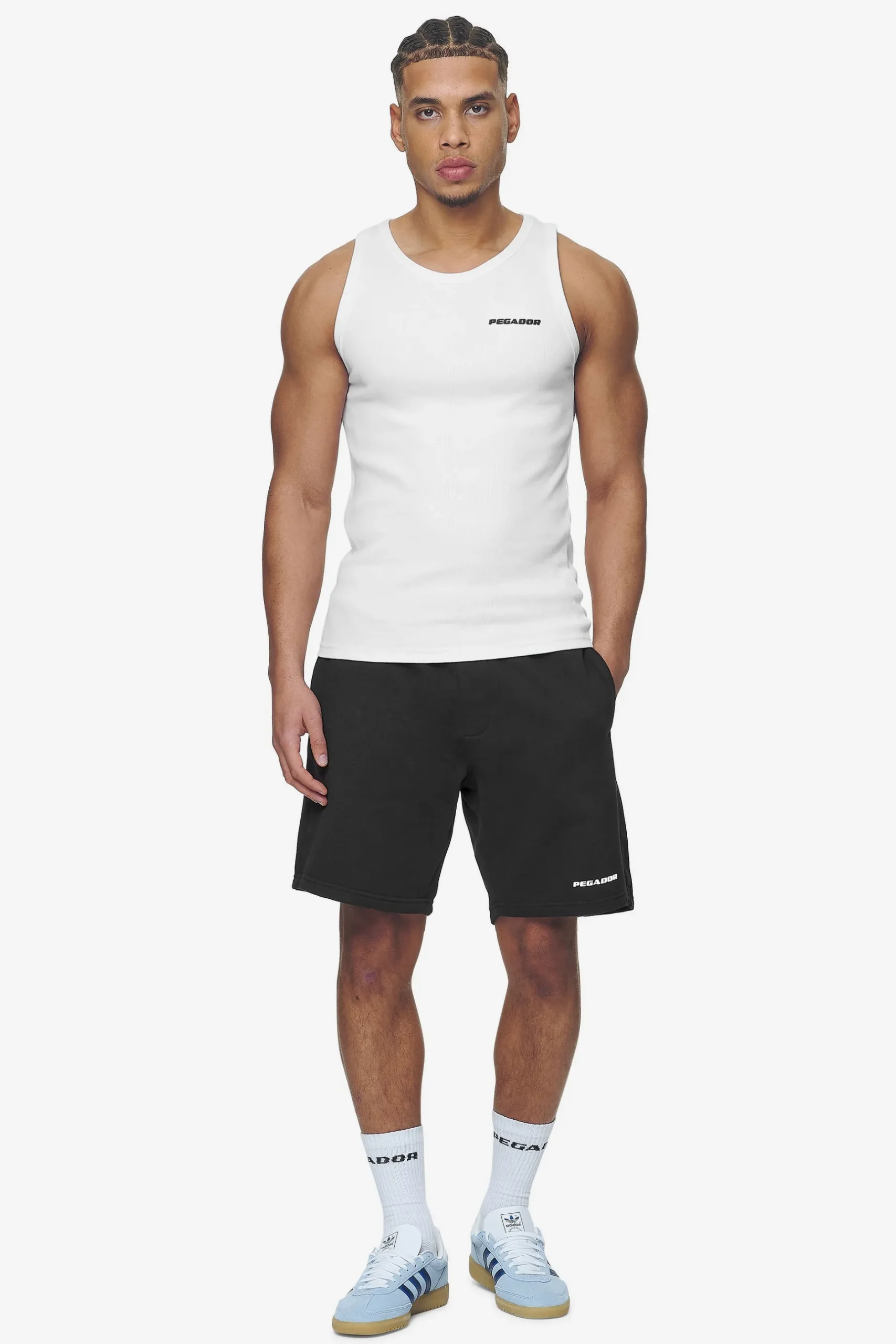 Pegador Logo Heavy Sweat Shorts White Gum