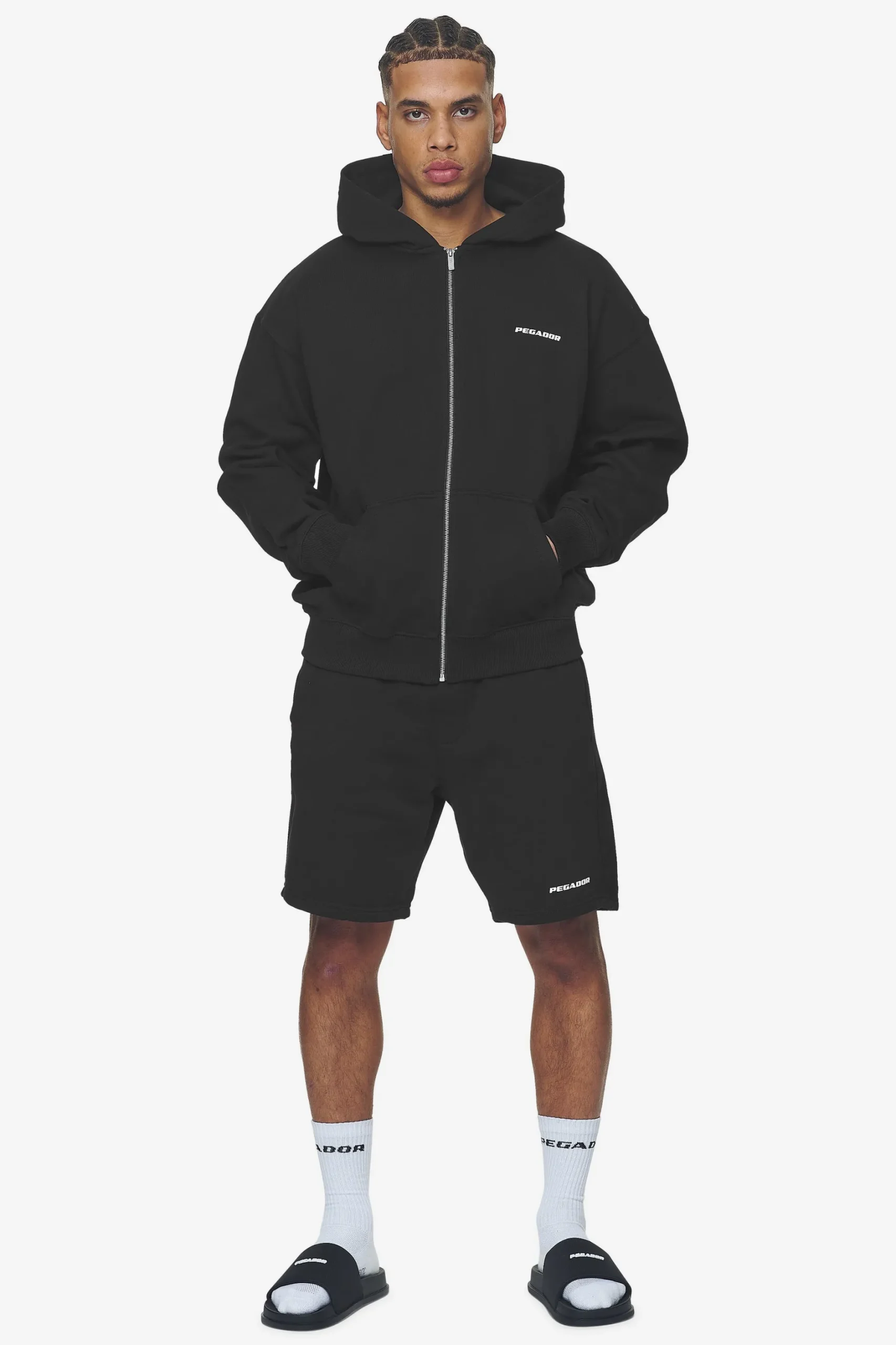 Pegador Logo Oversized Sweat Jacket White Gum