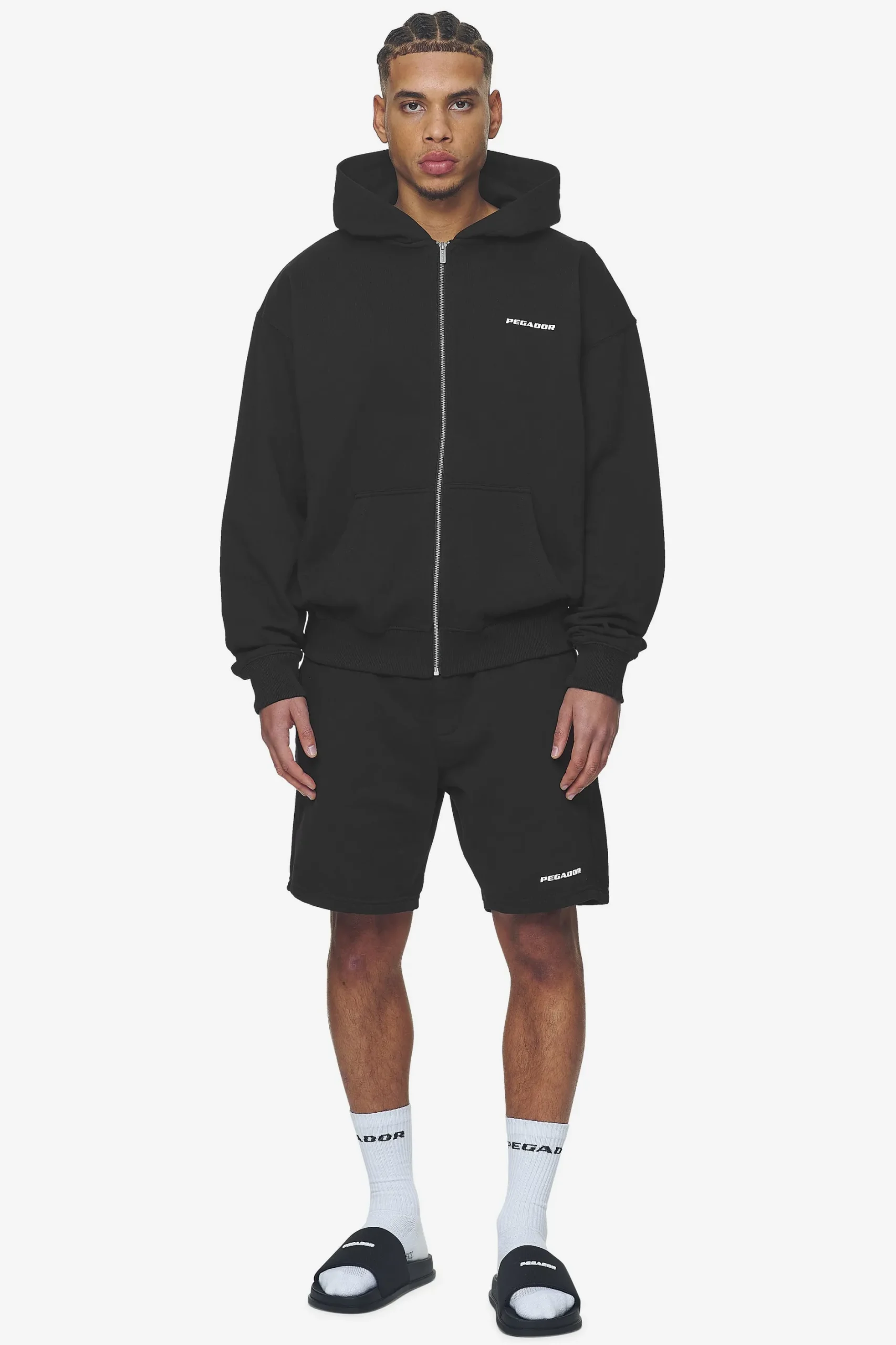 Pegador Logo Oversized Sweat Jacket White Gum