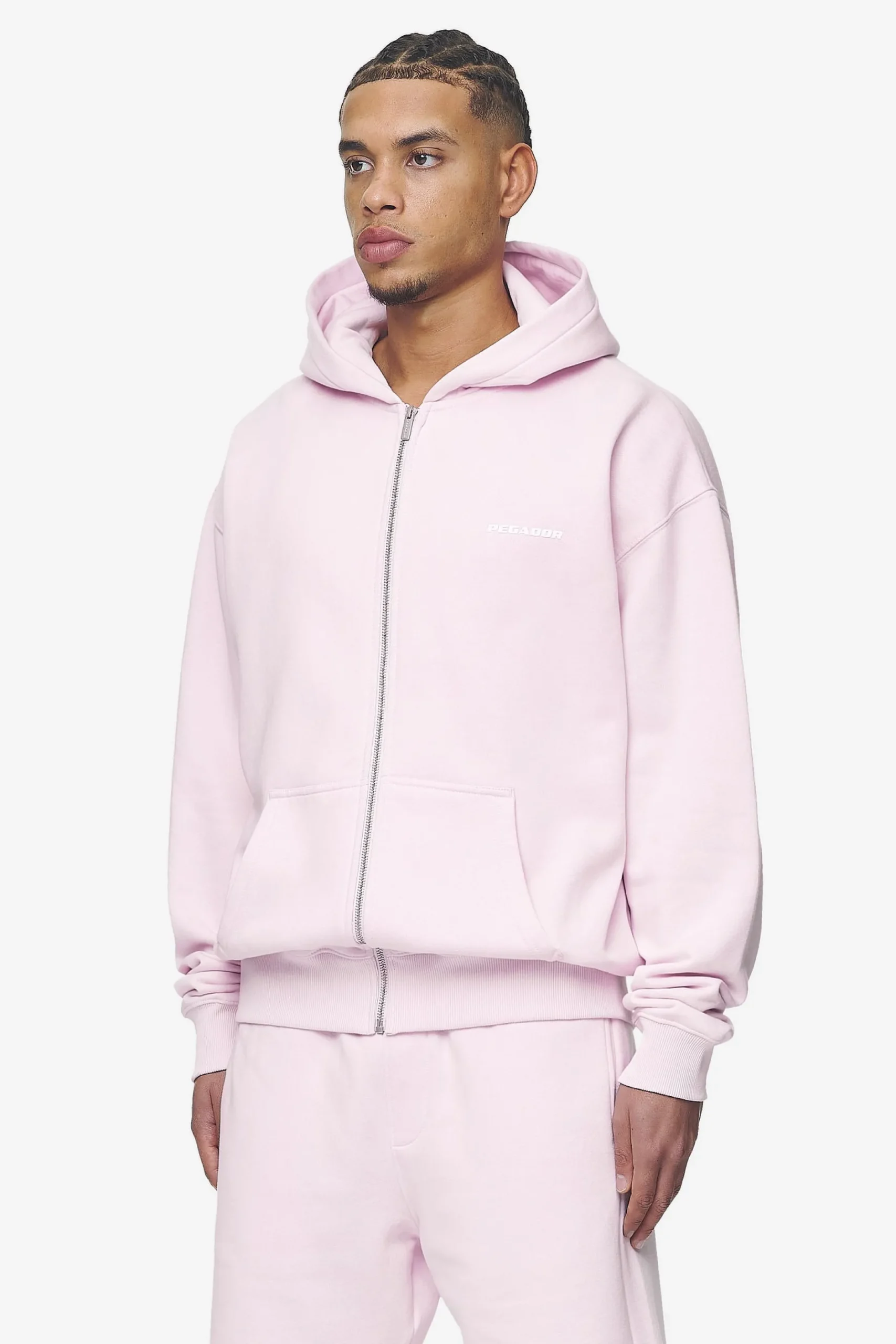 Pegador Logo Oversized Sweat Jacket White Gum
