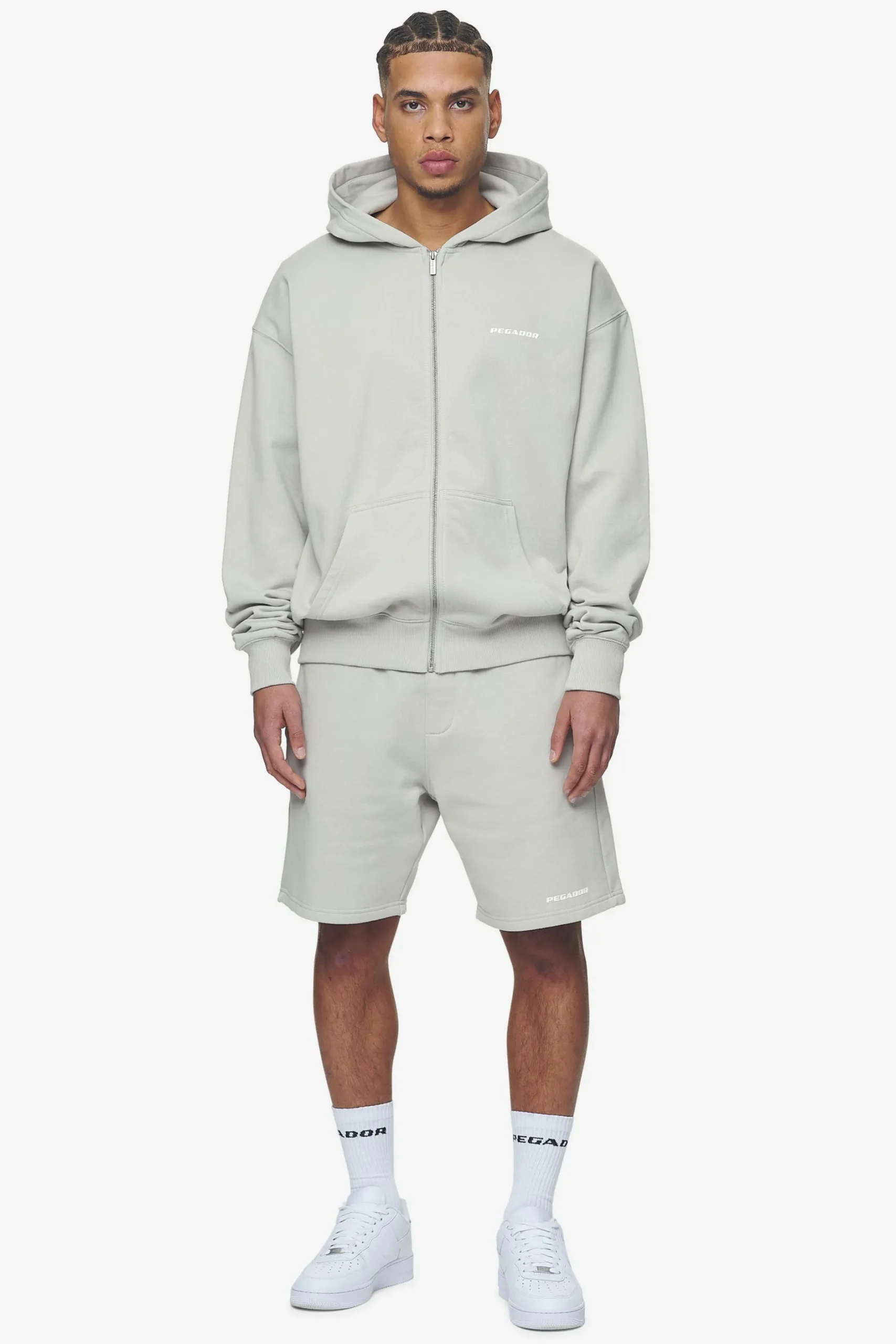 Pegador Logo Oversized Sweat Jacket White Gum