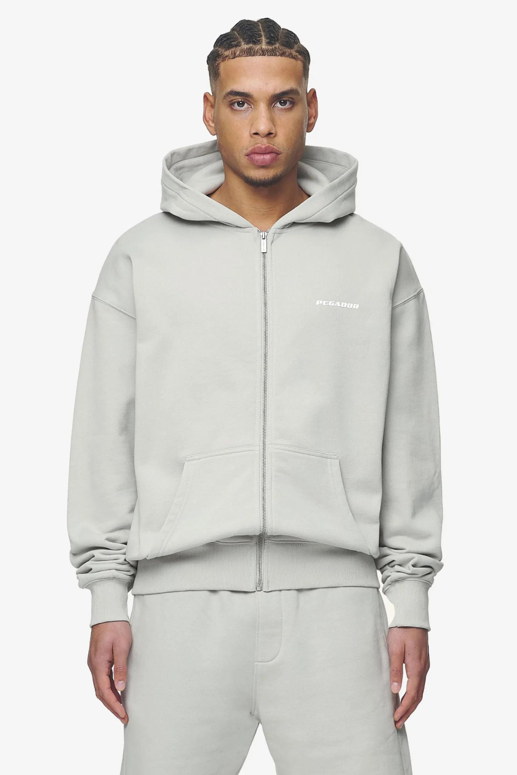 Pegador Logo Oversized Sweat Jacket White Gum