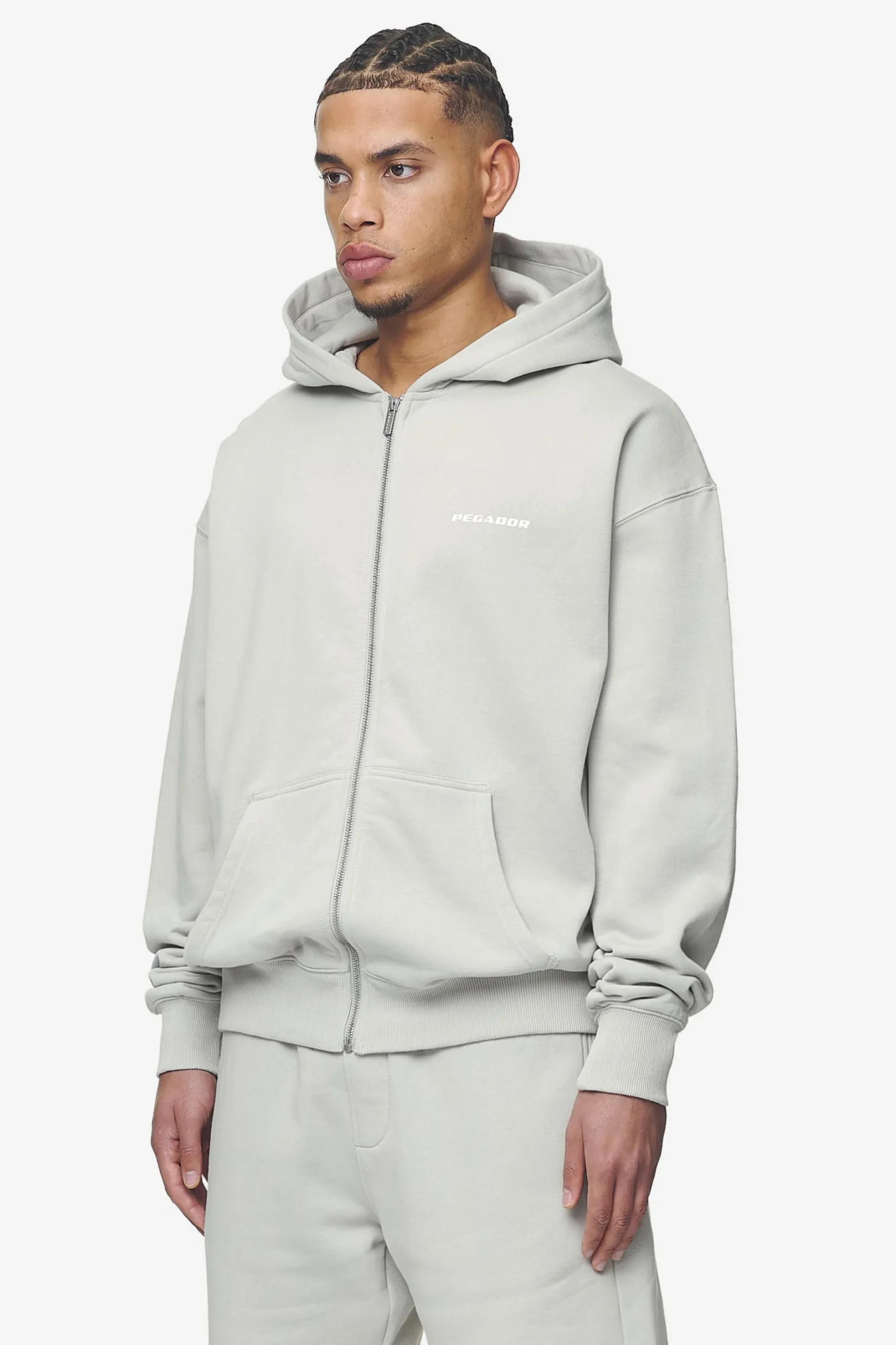 Pegador Logo Oversized Sweat Jacket White Gum